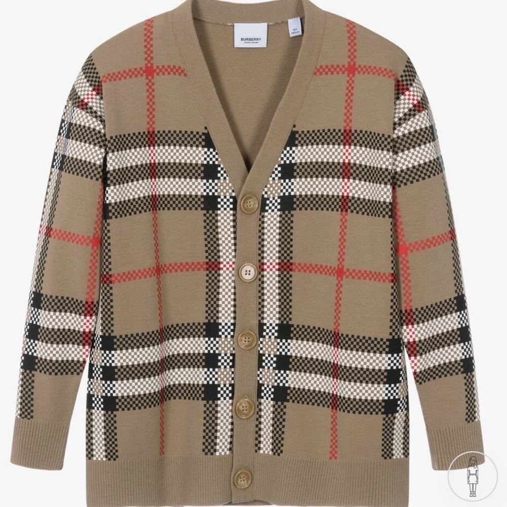 Burberry
Teen Boys/Girls Beige Check Wool Cardigan